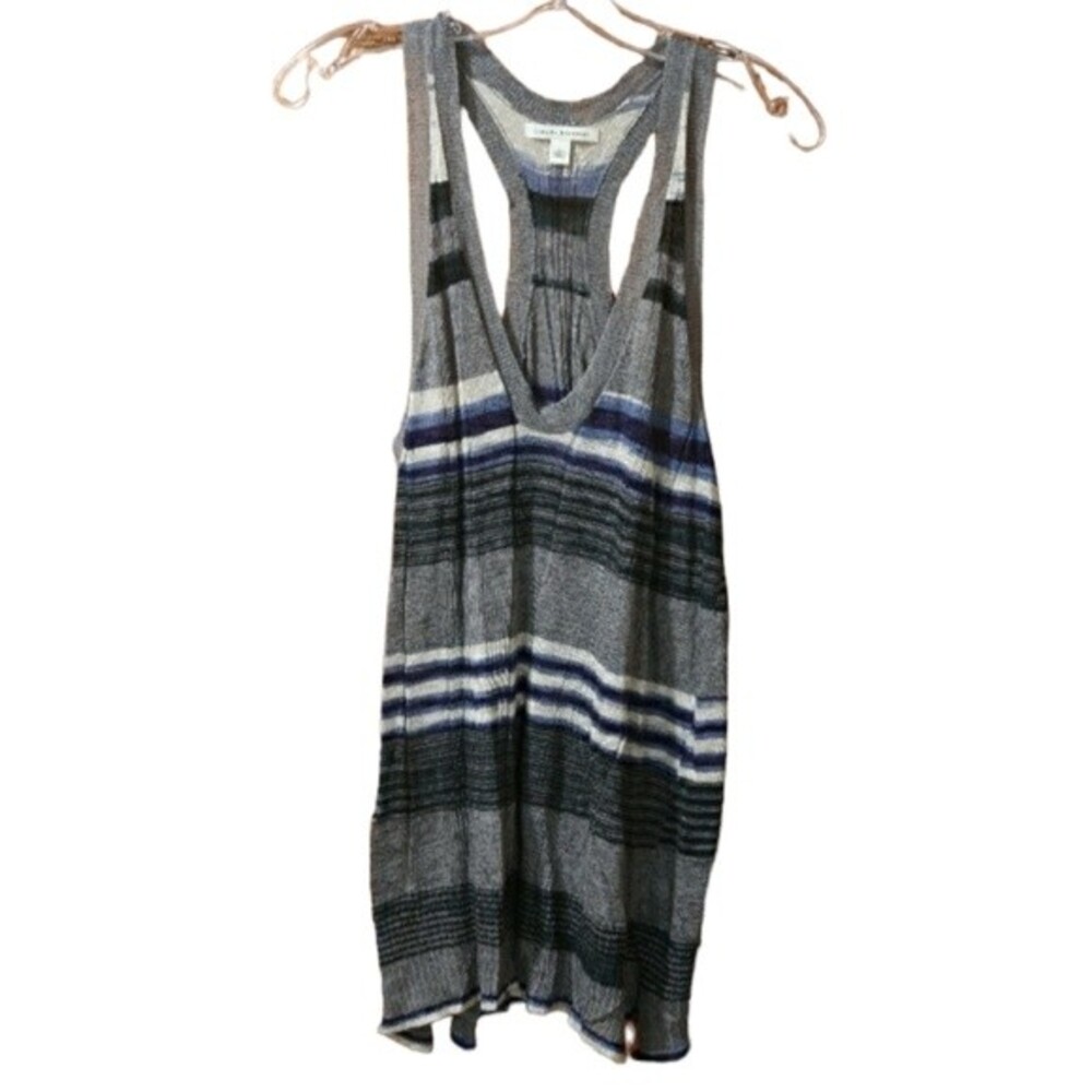Banana Republic Knit Racerback Striped Tank Top Linen LG